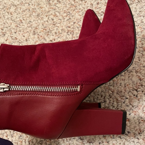 Nine West Merlot Suede Booties with small heel - Picture 6 of 8